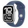 Apple Watch S10 46mm Silver Denim Sport Band M/L AW10-2